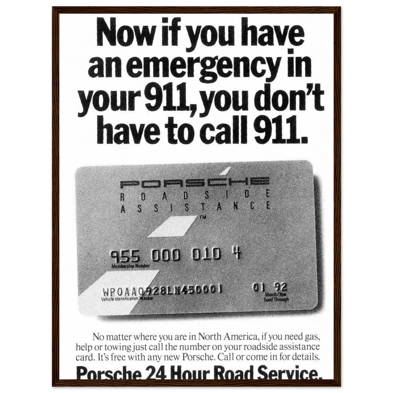 Porche 24 Road Assistance Vintage Poster Ad