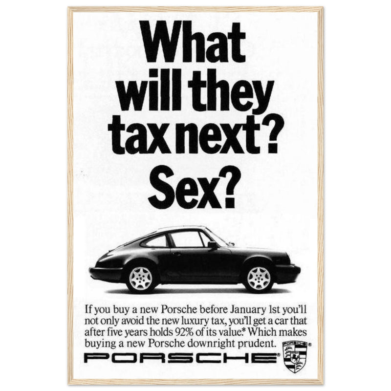 Porsche Tax Vintage Poster Ad