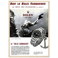 Avec La Rolex Submariner Vintage Poster Ad