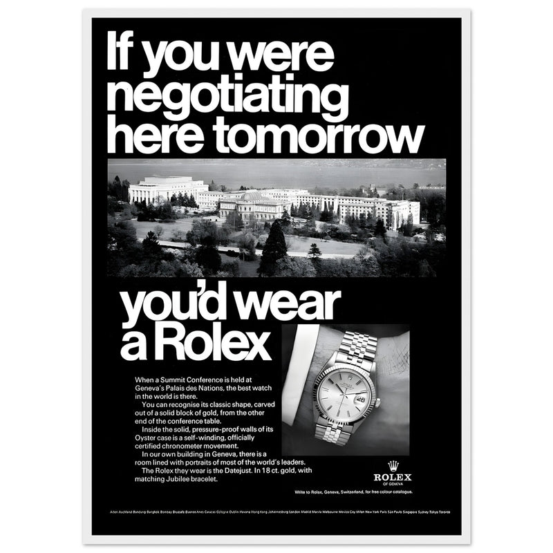 Rolex Datejust Geneva Vintage Poster Ad