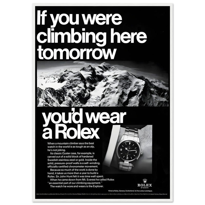 Rolex Explorer Everest Vintage Poster Ad