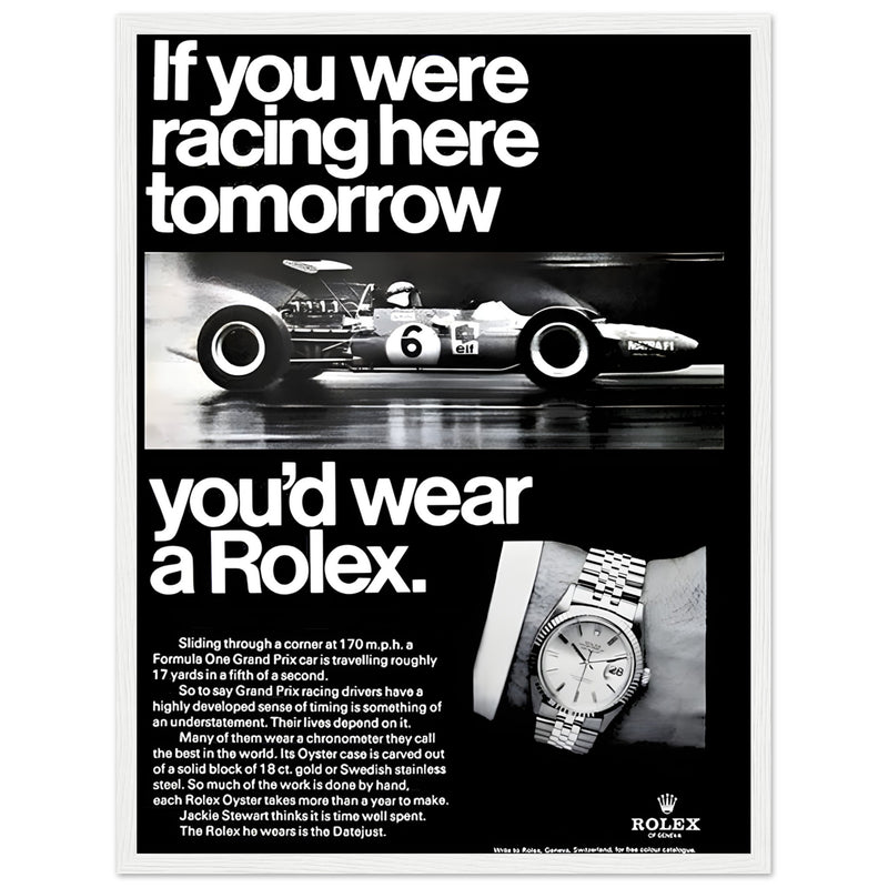Rolex Racing Vintage Poster Ad