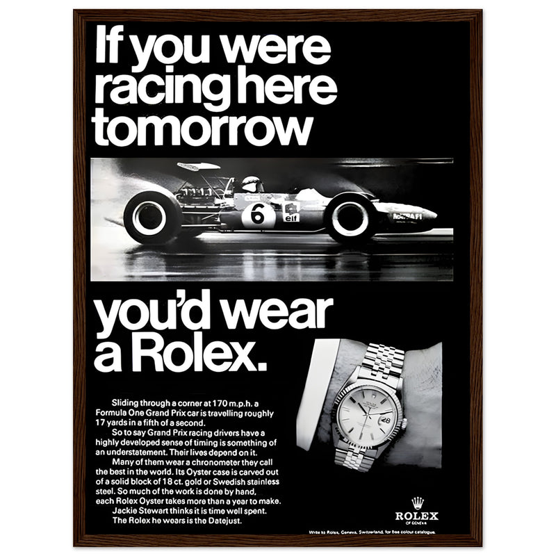 Rolex Racing Vintage Poster Ad