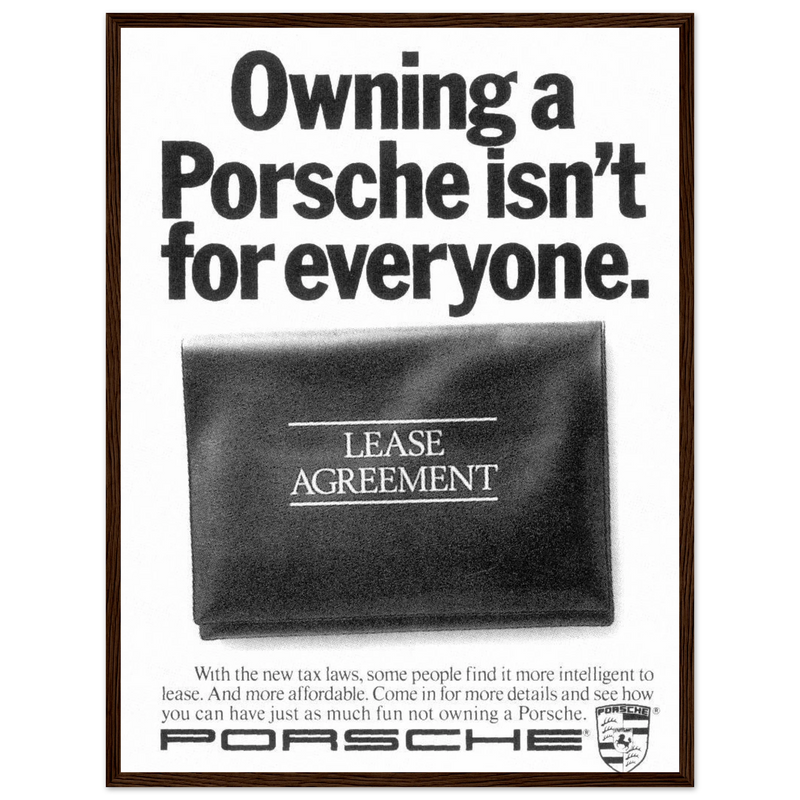 Porsche - It's not for everyone Vintage Poster Ad