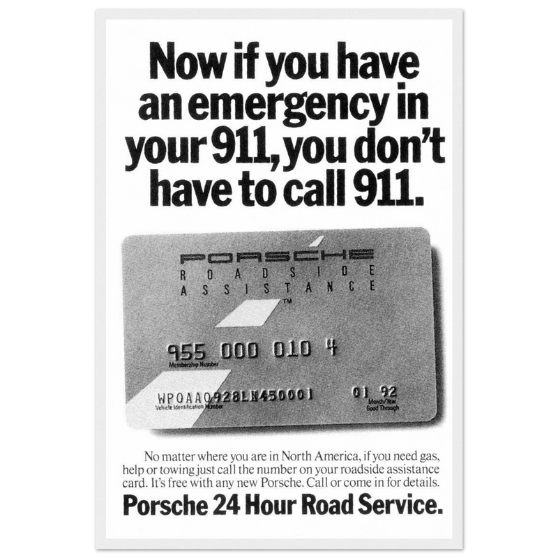 Porche 24 Road Assistance Vintage Poster Ad