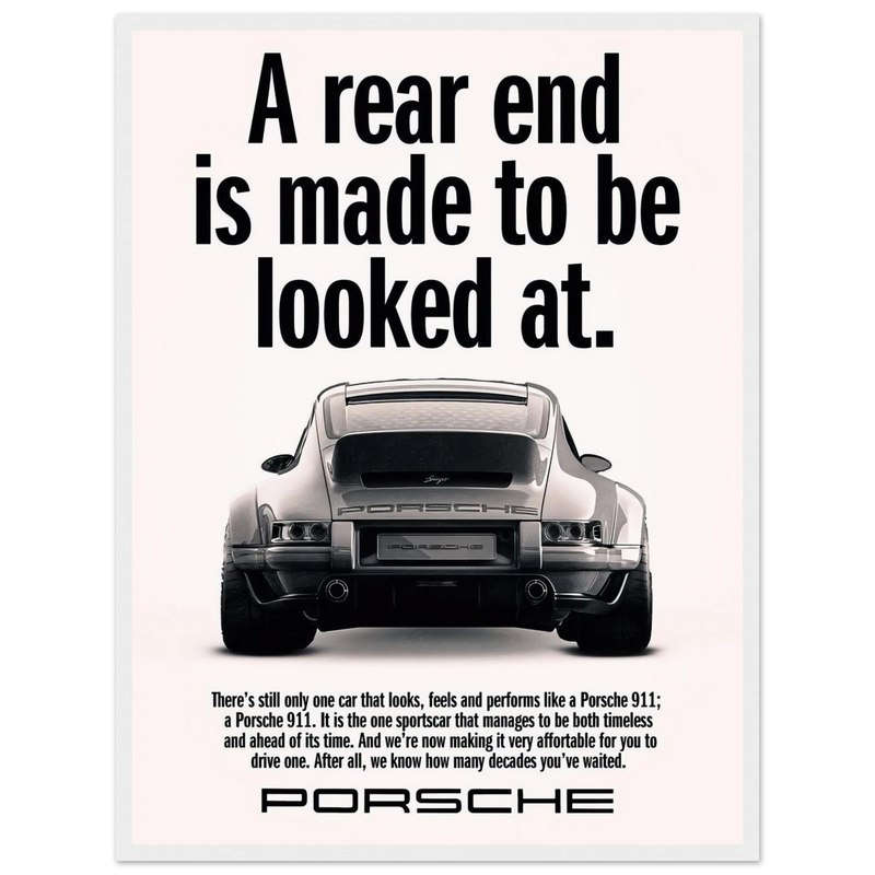 Porsche 911 Vintage Poster - Rear End