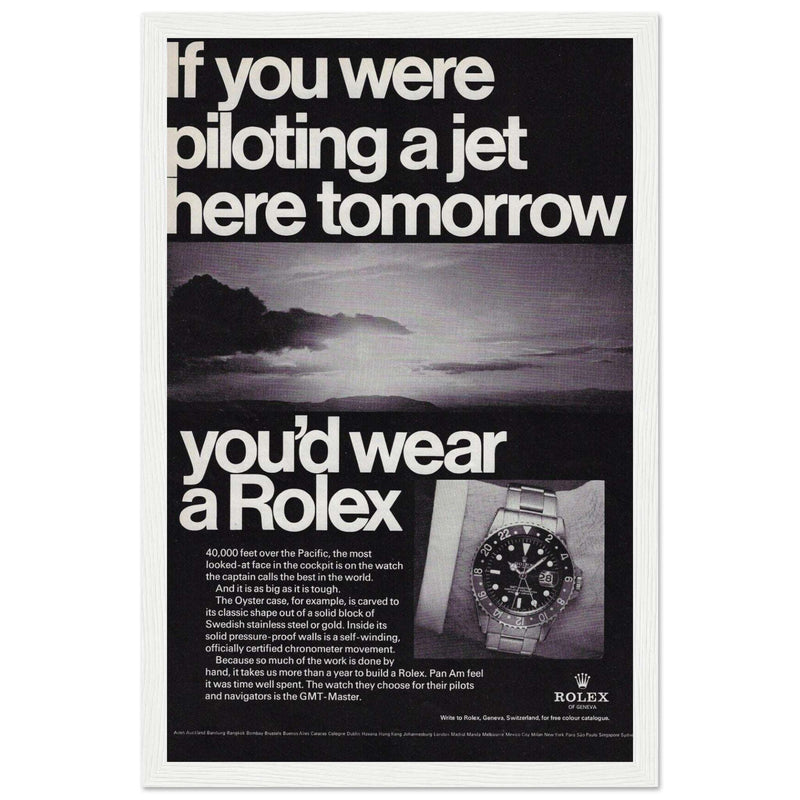 Rolex Jet Pilot Vintage Poster Ad