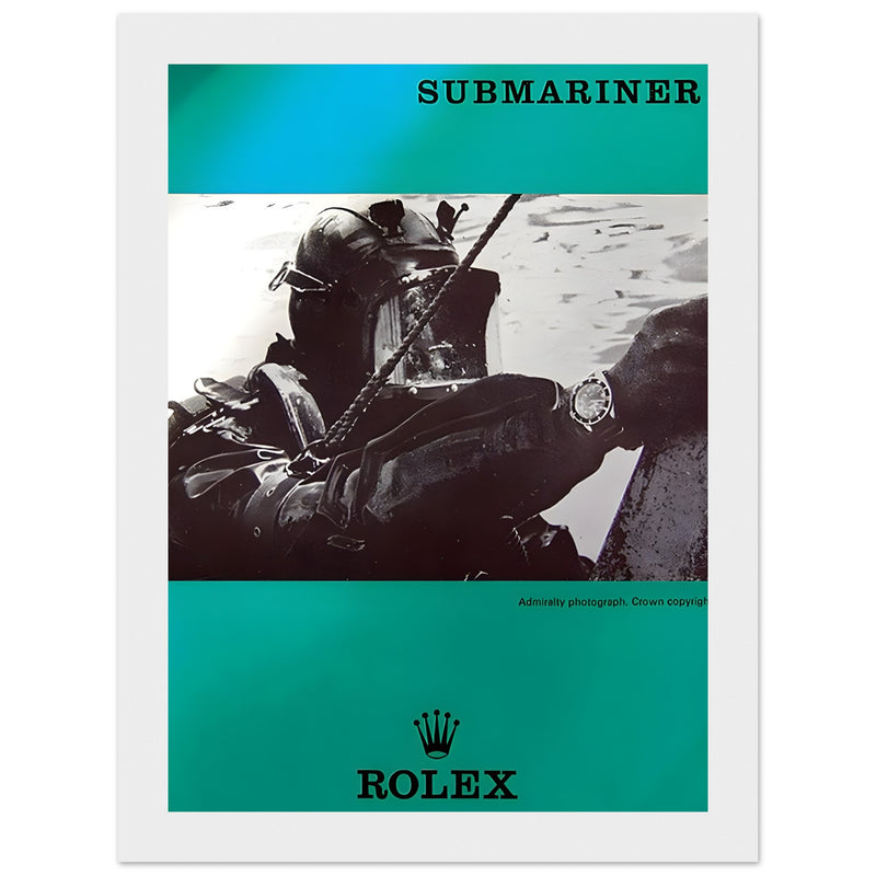 Rolex Submariner Diver Vintage Poster Ad