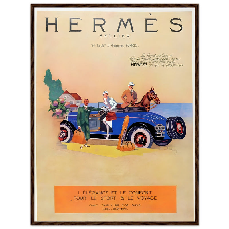 Hermes Paris Car Vintage Poster Ad