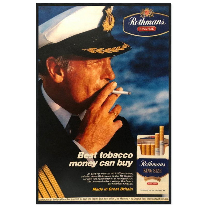 Rothmans King Size Best Tobacco Money Can Buy Vintage Poster Ad