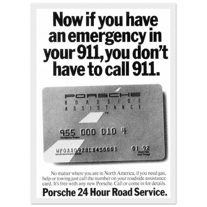 Porche 24 Road Assistance Vintage Poster Ad