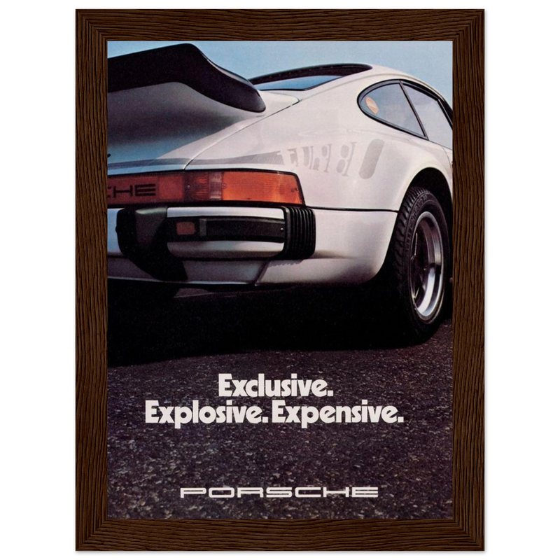 Porsche - Exclusive, Explosive, Expensive Vintage Poster