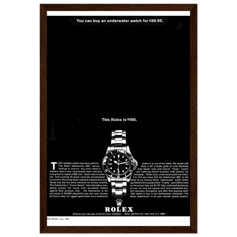 Rolex Submariner Vintage Poster Ad