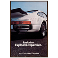 Porsche - Exclusive, Explosive, Expensive Vintage Poster