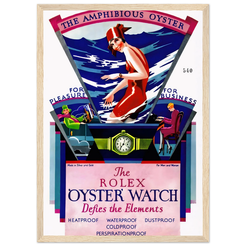Rolex Amphibious Oyster Vintage Poster