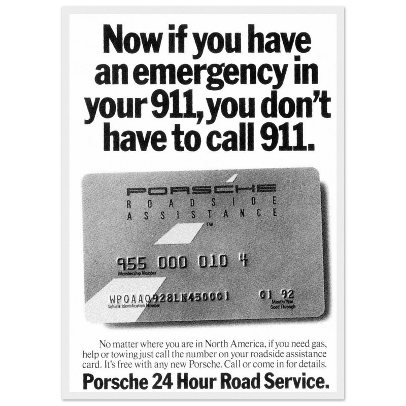 Porche 24 Road Assistance Vintage Poster Ad