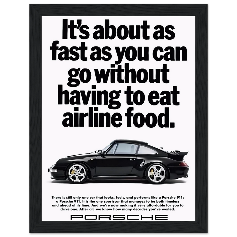Porsche 911 Vintage Poster - Airline Food