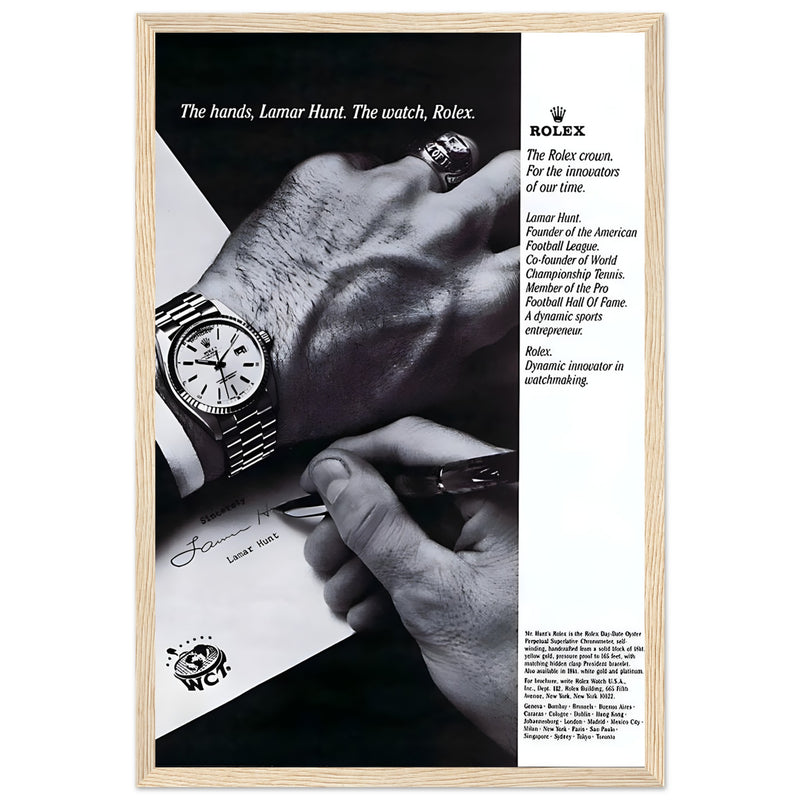 Rolex Lamar Hunt Vintage Poster Ad