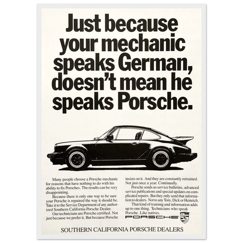 Porsche - German Speaking Vintage Poster