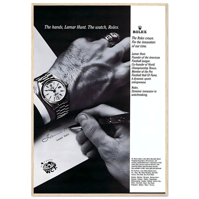 Rolex Lamar Hunt Vintage Poster Ad