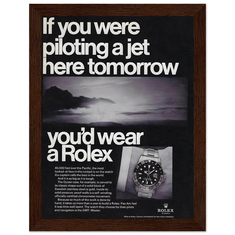 Rolex Jet Pilot Vintage Poster Ad