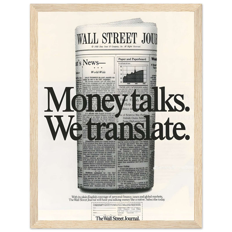Wall Street Journal 1988 Vintage Poster Ad
