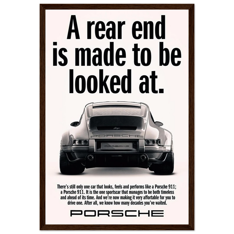 Porsche 911 Vintage Poster - Rear End