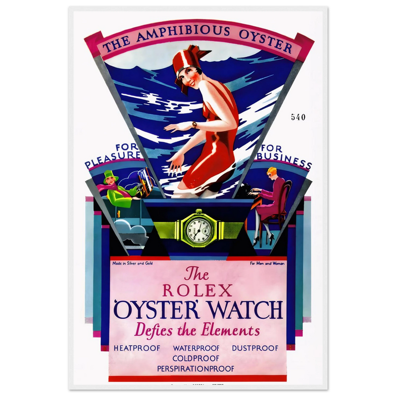 Rolex Amphibious Oyster Vintage Poster