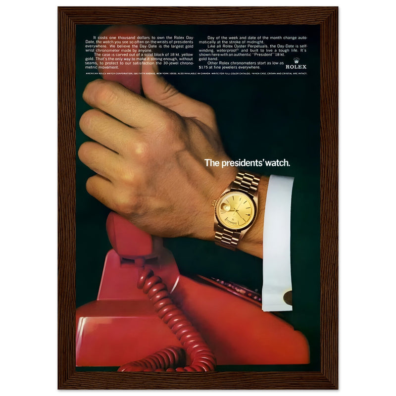 Rolex Day-Date The President's Watch Vintage Poster Ad