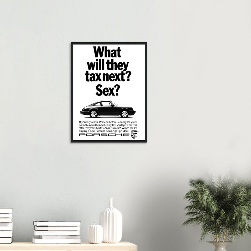 Porsche Tax Vintage Poster Ad