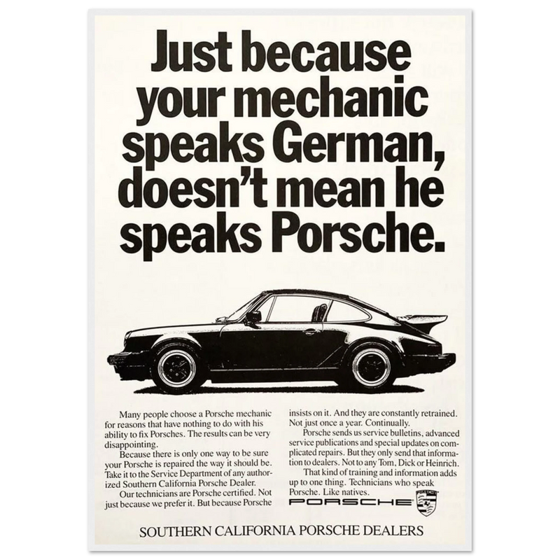 Porsche - German Speaking Vintage Poster