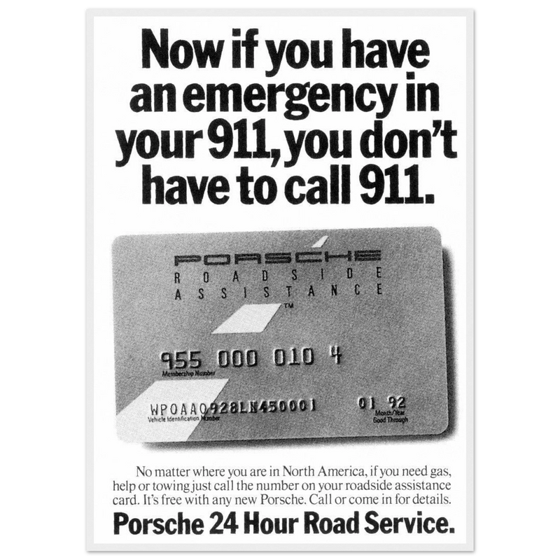 Porche 24 Road Assistance Vintage Poster Ad