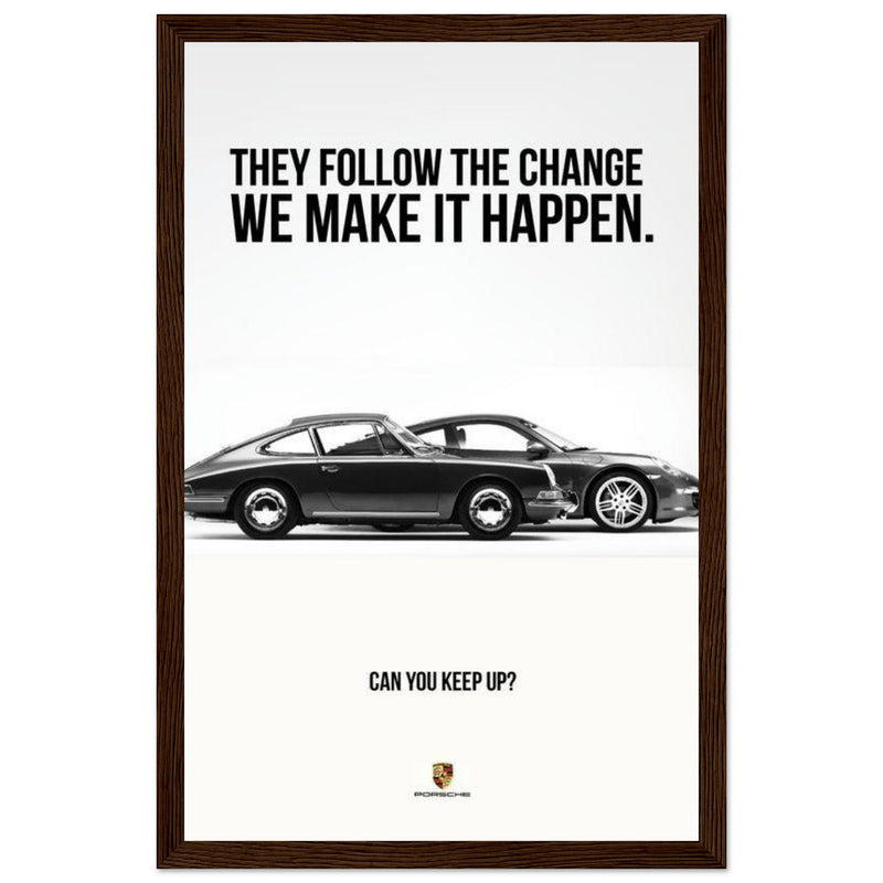 Porsche Can You Keep Up Vintage Poster Ad