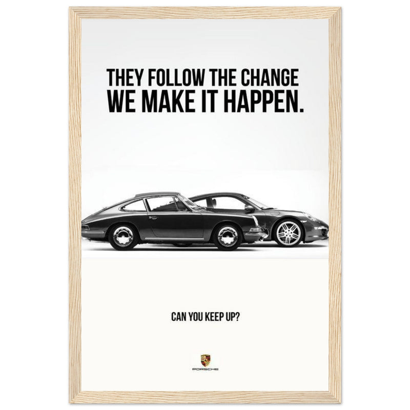 Porsche Can You Keep Up Vintage Poster Ad