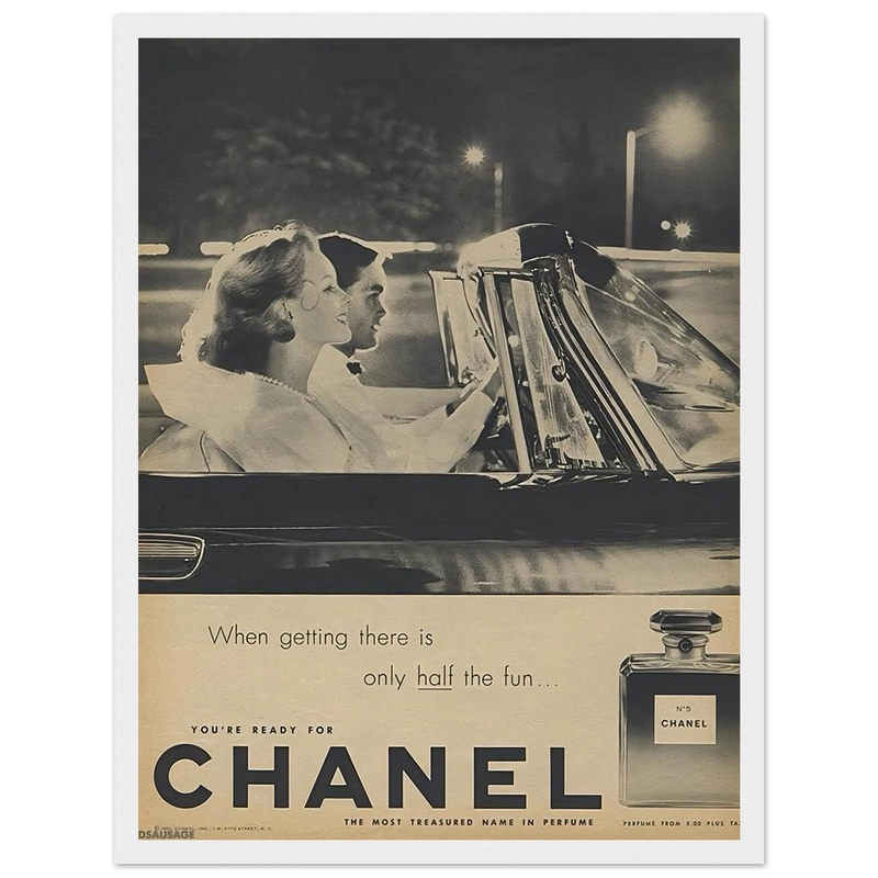 Chanel Vintage Poster Ad - 1950s