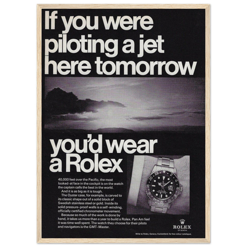 Rolex Jet Pilot Vintage Poster Ad