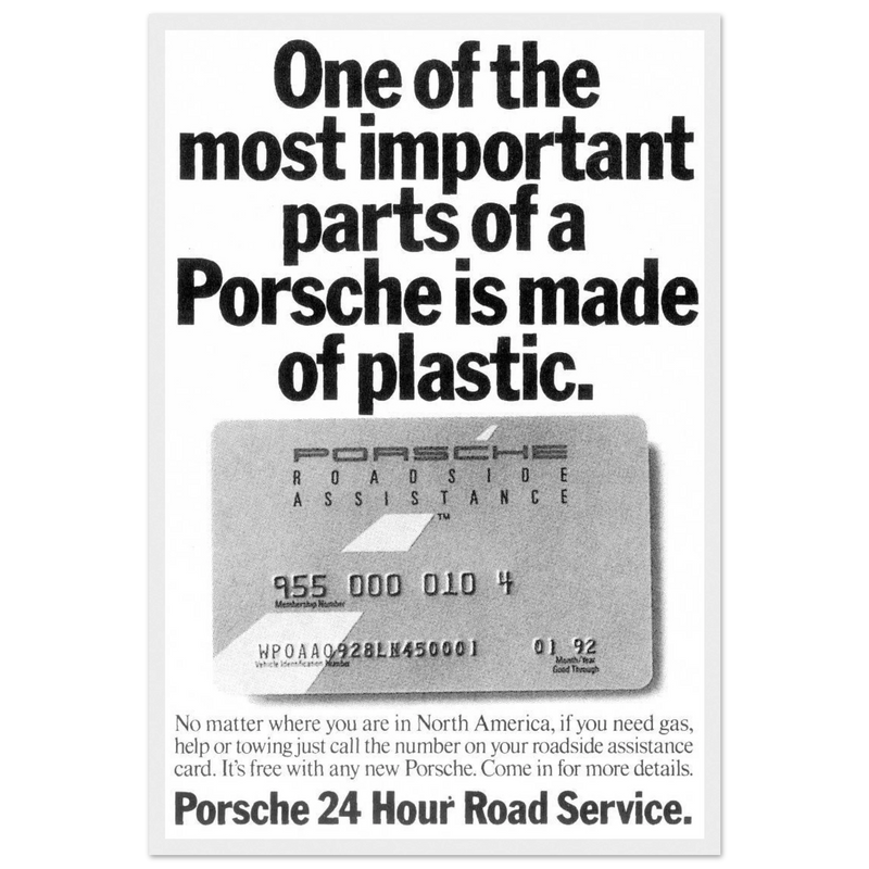 Porsche - 24 Hour Road Service Vintage Poster Ad