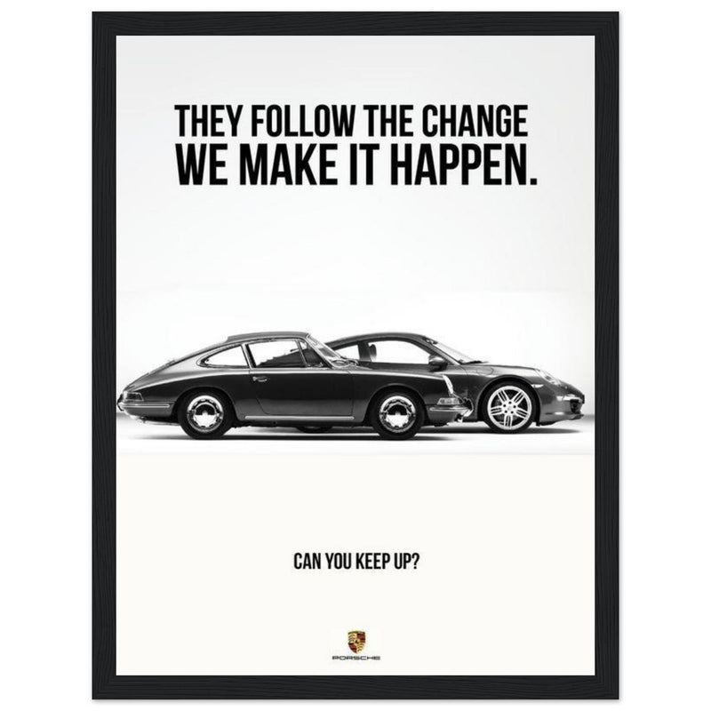 Porsche Can You Keep Up Vintage Poster Ad