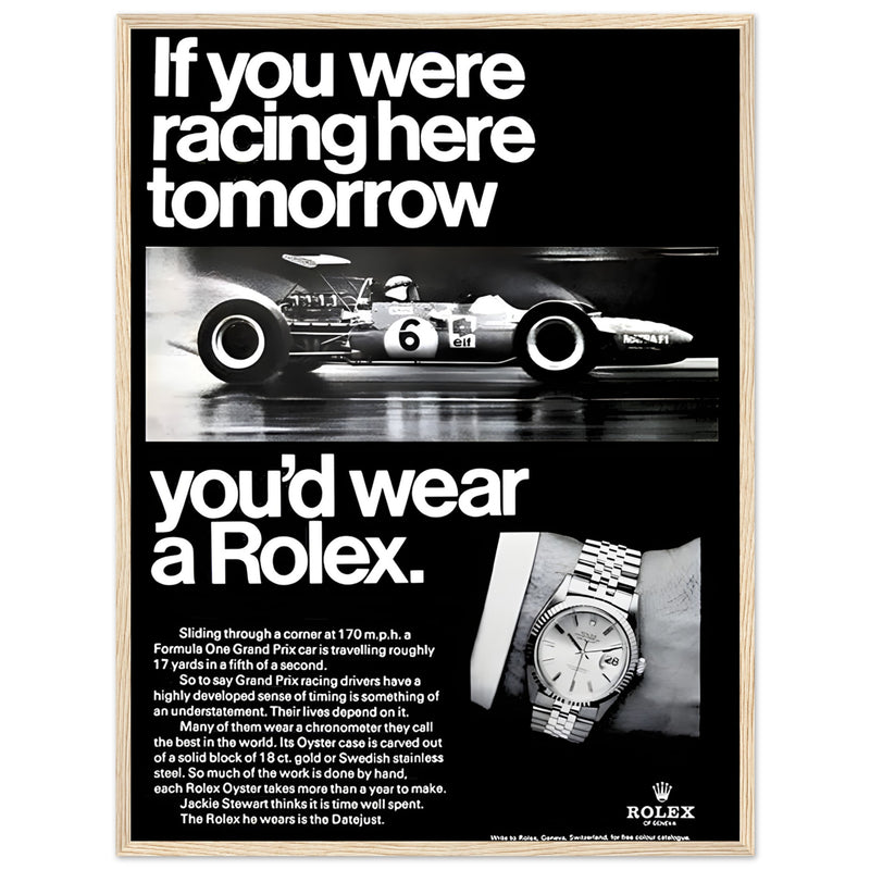 Rolex Racing Vintage Poster Ad
