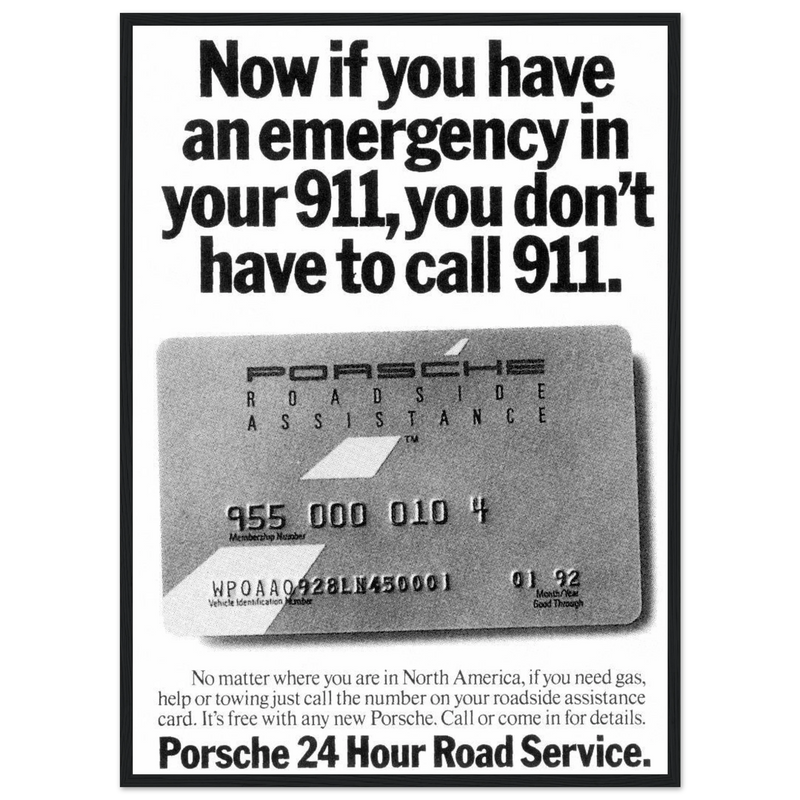 Porche 24 Road Assistance Vintage Poster Ad