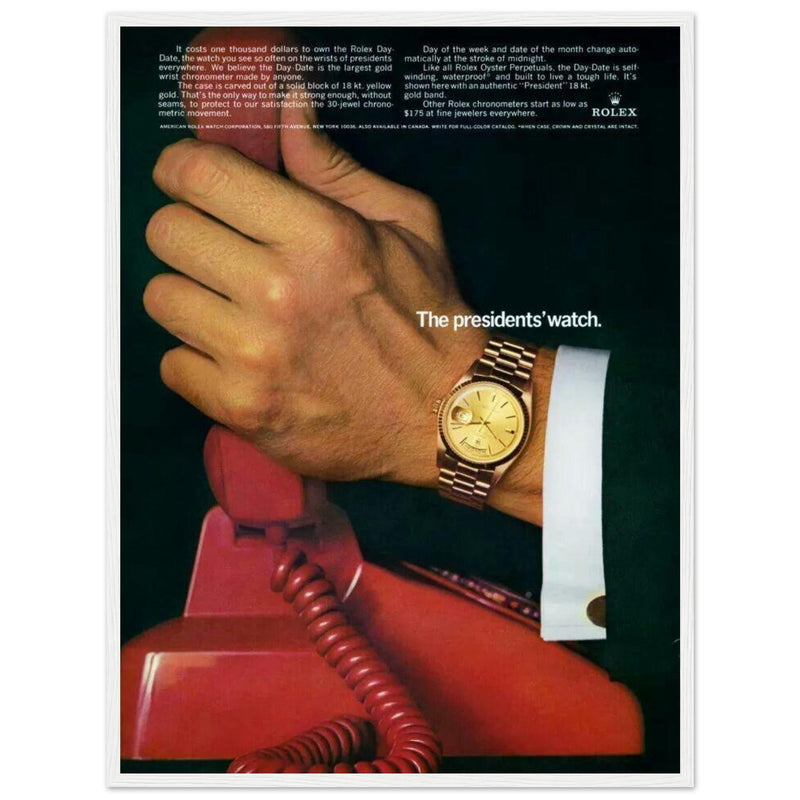 Rolex Day-Date The President's Watch Vintage Poster Ad