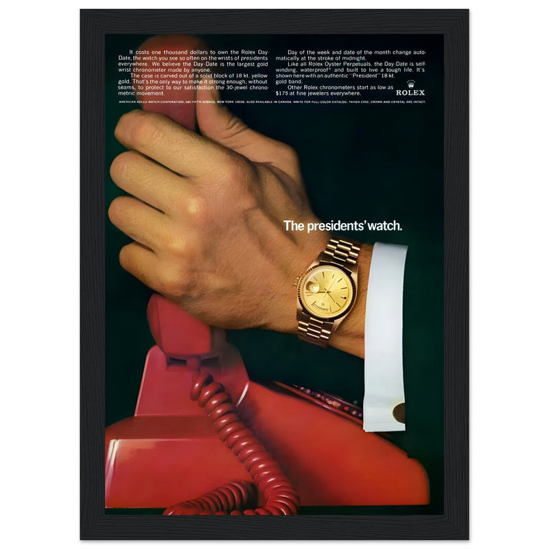 Rolex Day-Date The President's Watch Vintage Poster Ad