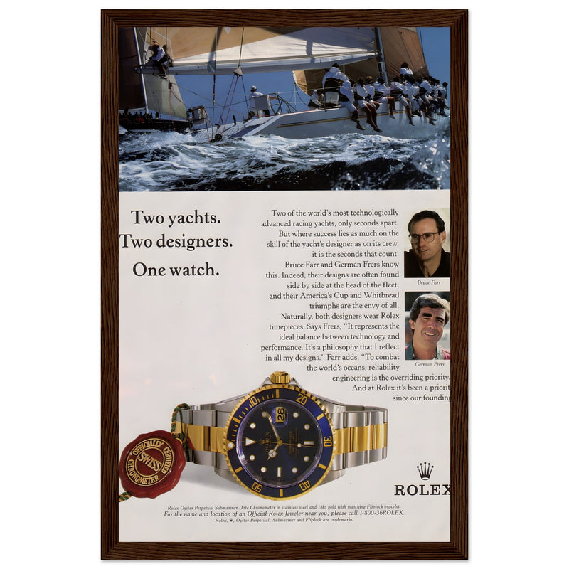 Rolex Yacht Submariner Vintage Poster Ad