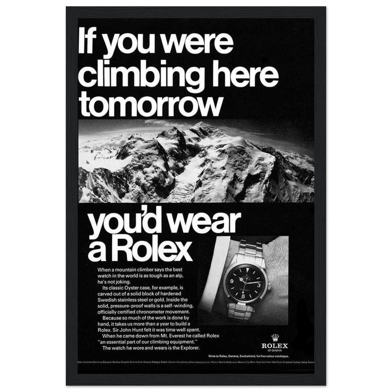 Rolex Explorer Everest Vintage Poster Ad