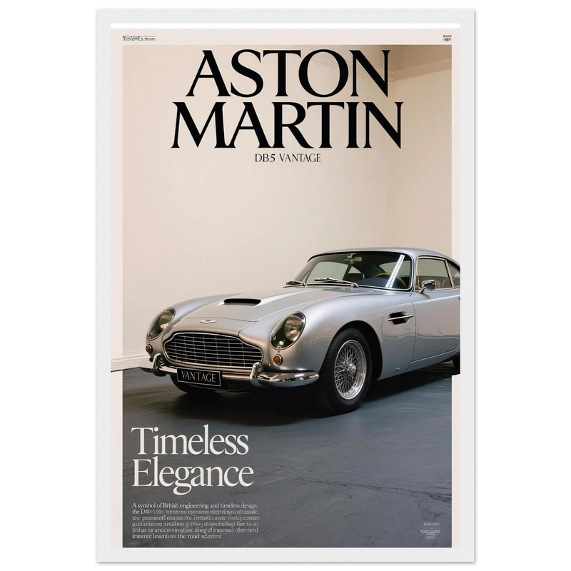 Aston Martin Vintage Poster Ad - DB5 Vantage