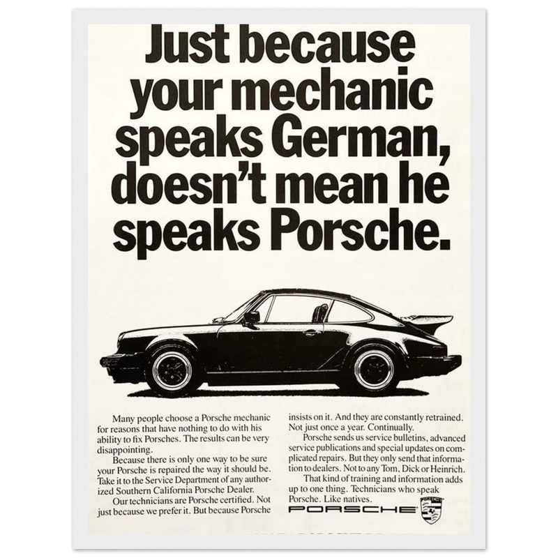 Porsche - German Speaking Vintage Poster