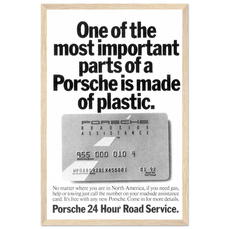 Porsche - 24 Hour Road Service Vintage Poster Ad