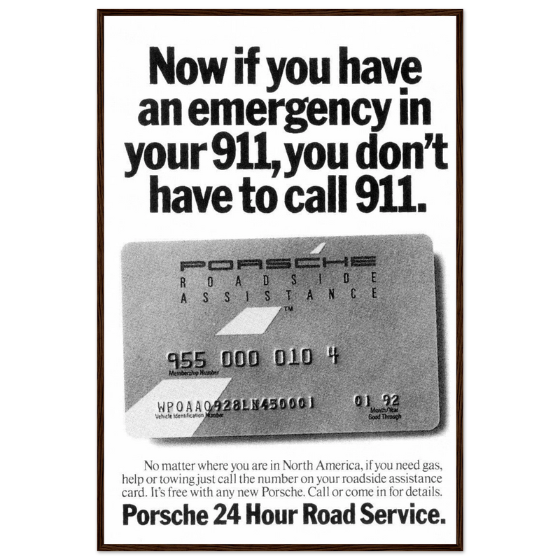 Porche 24 Road Assistance Vintage Poster Ad