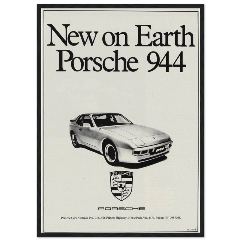 Porsche 944 New on Earth Vintage Poster Ad