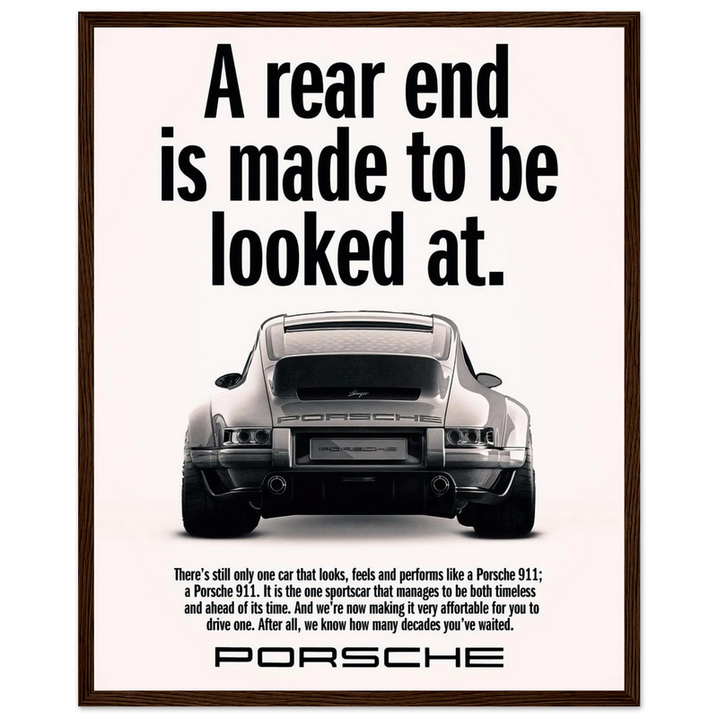 Porsche 911 Vintage Poster - Rear End